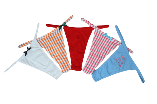 “With Love” Cotton Thong Panty Pack